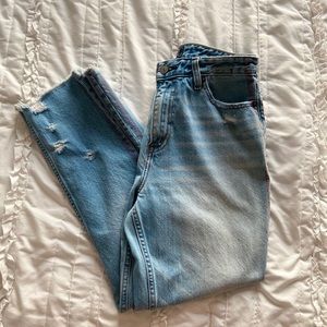 High rise girlfriend jeans